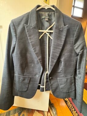 Brooks Brothers Dark Navy Textured Women's Blazer